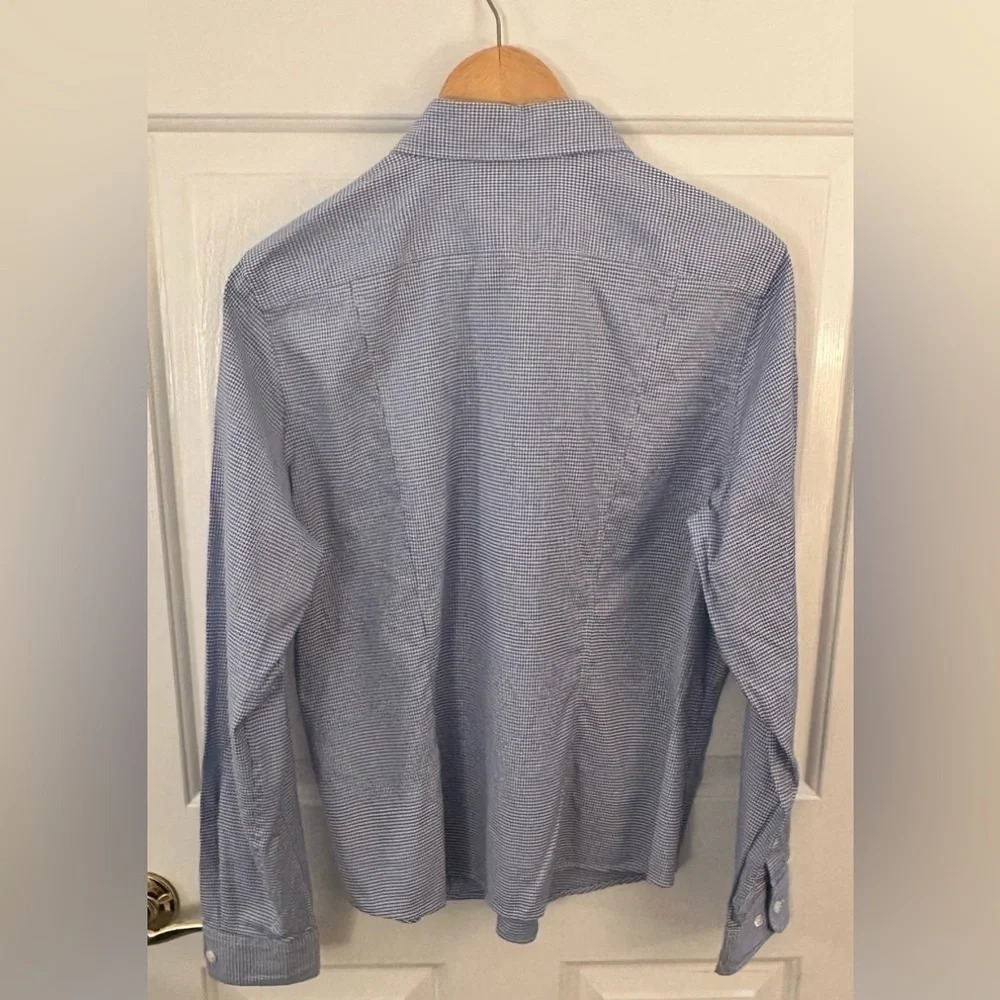 Women’s Faconnable Blue and White Button Down Shirt Size Large - Picture 3 of 5